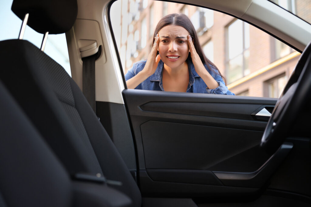 A Girl Facing Car Lockout